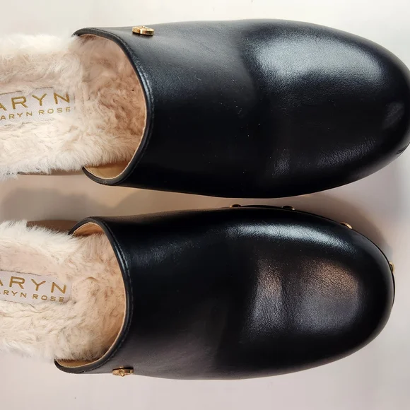 Taryn Rose Black Mules with Platform Sole and Plush Lining Sz 7.5 - Picture 6 of 10